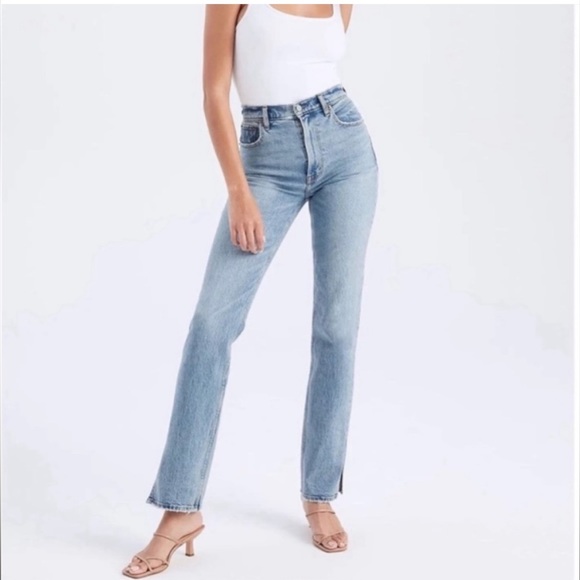 Abercrombie & Fitch Denim - Abercrombie Curve Love 90's Ultra High Rise Straight Split Vent Hem Denim Jeans